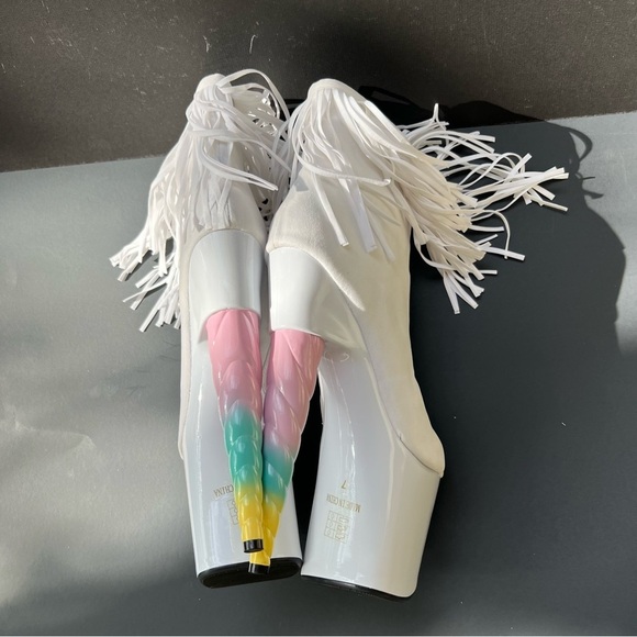 Ellie 7" Unicorn Heel Platform Shoes Stripper Pole Dance Stilettos 777 Prince - Picture 2 of 16